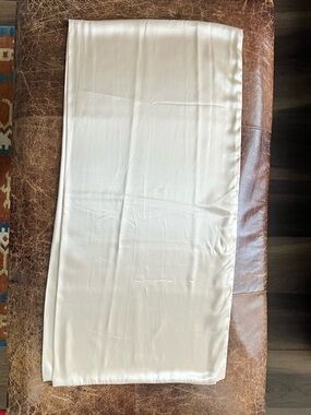 Silky Satin Cream Scarf / Wrap